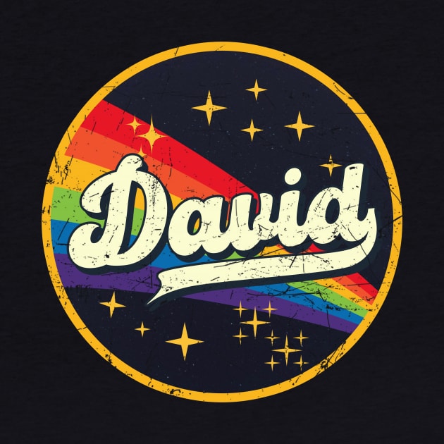 David // Rainbow In Space Vintage Grunge-Style by LMW Art